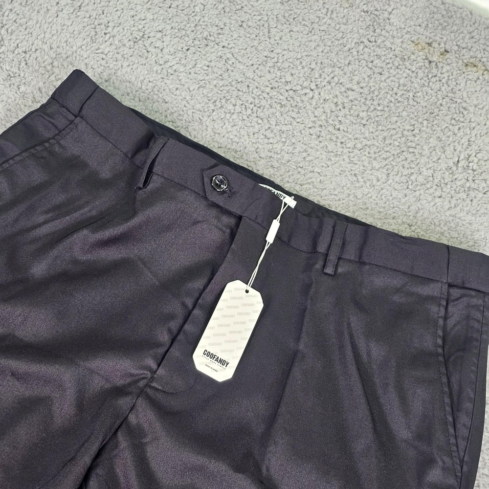 Coofandy Dress Pants Mens 32x30 Gray Stretch Flat Front Straight Business Formal